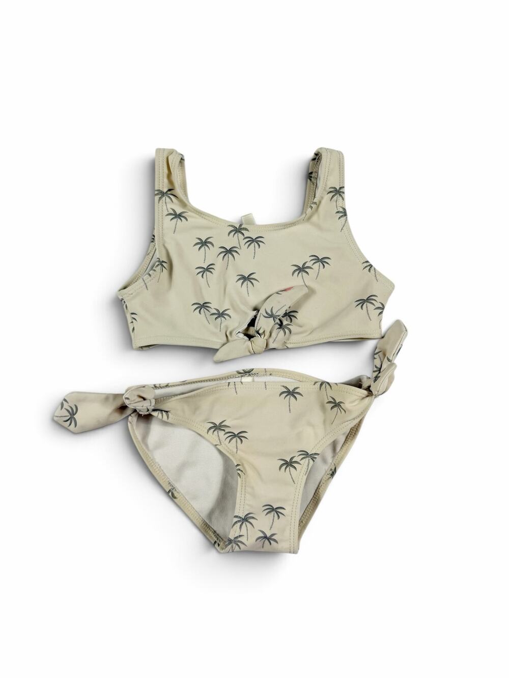 Rylee + Cru Palm Tree Knotted Bikini Swimsuit Natural 2-3 Years